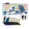 Alfombrilla de ratón luminosa RGB para Gaming E-Sports Pad para teclado Transfronterizo Estilo nacional Engrosada Pad para escritorio de oficina LED Colorida Tamaño Grande