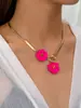 1 Peça de Corrente de Cobra Dourada Estilo Ot Vermelho Rosa Pintado por Spray Doce e Fresco Elegante Joia de Festa de Alto Padrão
