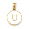 Collar con colgante de acero de titanio DIY de 26 letras inglesas de venta caliente, cadena redonda para clavícula para mujer, accesorios de joyería de acero inoxidable al por mayor