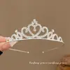 Tiara de Coroa Princesa Infantil Fita de Cabelo de Pérola Elástico para Cabelo Corda de Cabelo para Meninas Alta Elasticidade Corda de Cabelo Acessório de Coque para Cabelo
