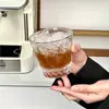 Copo de vidro com padrão espiral, copo de café estilo ins para latte gelado americano, copo para bebidas, copo de uísque, copo de suco