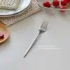 Faca, Garfo, Colher para Comida Ocidental, Colher de Sobremesa, Talheres para Chá da Tarde Estilo Ins, Colher Pequena, Colher de Café da Manhã