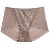 Calcinhas de renda sem costura cintura média-alta forro de algodão puro cetim modeladoras do quadril sexy alta elasticidade secagem rápida plus size femininas estilo triângulo