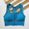 Sutiã esportivo sem aro com zíper frontal europeu e americano plus size, colete de underwear esportivo confortável para yoga, corrida para mulheres