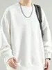 Moletom de gola redonda liso para outono e inverno, unissex, solto e versátil, estilo coreano casual, camiseta básica solta de comércio exterior