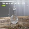 Minijarrón de cristal con relieve vintage de estilo francés, transparente, hidropónico, para escritorio, decoración.