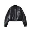 Para Transfronterizo Europeo y Americano 2025 Nueva Chaqueta de Cuero de Motociclista Retro para Mujer Chaqueta Bomber Casual Holgada de Imitación de Cuero