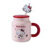 Produtos Originais Caneca Sanrio Caixa Colorida Requintada com Tampa e Copo com Canudo Padrão de Desenho Animado Alto Valor de Cor Caneca de Água de Cerâmica