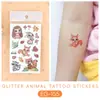 Pegatinas de Tatuaje Ruikalong Transfronterizas Nuevas con Brillo de Animales Marinos para Niños, Pegatinas de Tatuaje Coloridas Impermeables Lindas de Dibujos Animados