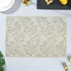 Serie de Selva Tropical Transfronteriza Mantel Individual PVC Bronceado Hueco Impermeable Posavasos Mesa de Comedor Anti-planchado Esterilla de Hojas Mantel