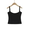 T4185-25 Verano Nuevo Estilo Europeo y Americano Sexy Escote Bajo Espalda Descubierta Curva Camisola Top Corto