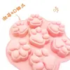Molde de silicona para pastel de pastel de arroz con 6 garras de gato uniformes, molde para pastel, goteo de pegamento, vela, molde blanco para gelatina, molde de yeso para limosna, pastel, molde para alimentos complementarios