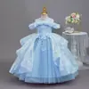 Lindo Vestido para Meninas, Luxo Acessível de Nicho Elegante Vestido de Princesa para Aniversário, Vestido de Apresentação de Piano para Casamento de Daminha Infantil