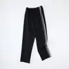 Pantalones de Uniforme Escolar Rayados Reflectantes para Niños y Niñas, Dos Rayas, Gris Azulado, Rayas Reflectantes Gris Rojizo, Pantalones Deportivos Rectos de Corte Holgado para Estudiantes de Secundaria y Preparatoria