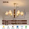 Lámpara de Techo Vintage Odo para Sala de Estar 6 Luces de Estilo Retro de Alta Gama Color Nogal Iluminación Ultra Brillante Protectora para la Vista
