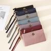 Clutch para Mujer de Piel de Vacuno de Capa Superior Europea y Americana, Temperamento, Cuero de Abeja, Cremallera, Cartera Larga para Teléfono Móvil, Clutch