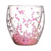 Taza de Doble Pared de Vidrio de Borosilicato Resistente a Altas Temperaturas, Aislante Térmico, Estilo Japonés Romántico de Flor de Cerezo, Hecha a Mano, para Agua, Té con Leche