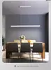 Luminária Pendente Linear Minimalista de Espectro Total Ajustável para Sala de Jantar, Luminária Simples para Mesa de Bar, Lâmpada de Luxo Leve Nórdica para Sala de Chá/Escritório