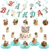 Banderín navideño y de cumpleaños transfronterizo, banderín divertido y peculiar con letras, decoraciones colgantes en espiral para fiestas, topper para pastel y adornos decorativos