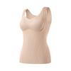 Camiseta Térmica Sem Costura de Caxemira 7A Antibacteriana de Alta Qualidade para Mulheres com Bojos Fixos, Aquecimento e Base Espessada para Mulheres