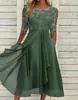 Amazon Europa y América 2026 Nuevo Vestido de Encaje Hueco con Empalme de Gasa Transfronterizo Vestido de Dama de Honor Vestido de Noche Ropa para Mujer