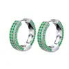 Accesorios europeos y americanos aretes de hebilla de oreja de doble fila de diamantes con diamantes completos venta caliente transfronteriza moda lujo ligero circonita completa micro incrustada hebilla de oreja femenina