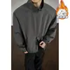 Chaqueta Retro Americana de Doble Cremallera con Cuello Alto, Engrosada para Otoño e Invierno, Cálida, Holgada, Informal, Versátil Abrigo de Algodón