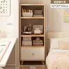 Estantería Moderna Minimalista para el Hogar con Puertas, Estante de Almacenamiento Estrecho a Prueba de Polvo, Gabinete de Almacenamiento Simple Multicapa de Pie para la Sala de Estar