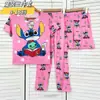 Pijama de Verano para Niños Conjunto de Tres Piezas con Camiseta de Manga Corta, Shorts y Pantalones Largos para Niños y Niñas Ropa de Casa de Dibujos Animados para Niños Pequeños y Medianos Estilo de Dibujos Animados
