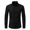 Cárdigan de punto largo de manga larga con solapa para hombre, color liso, camisa de vestir, moda casual, camisa elástica para hombre, talla grande