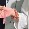 Pulseira Bodhi Rosa Vermelho, Novo Estilo Chinês, Contas de Ábaco de Duplo Círculo para Segurar na Mão, Pulseira de Joia para Segurar na Mão para Homens e Mulheres, Contas Budistas para Atacado