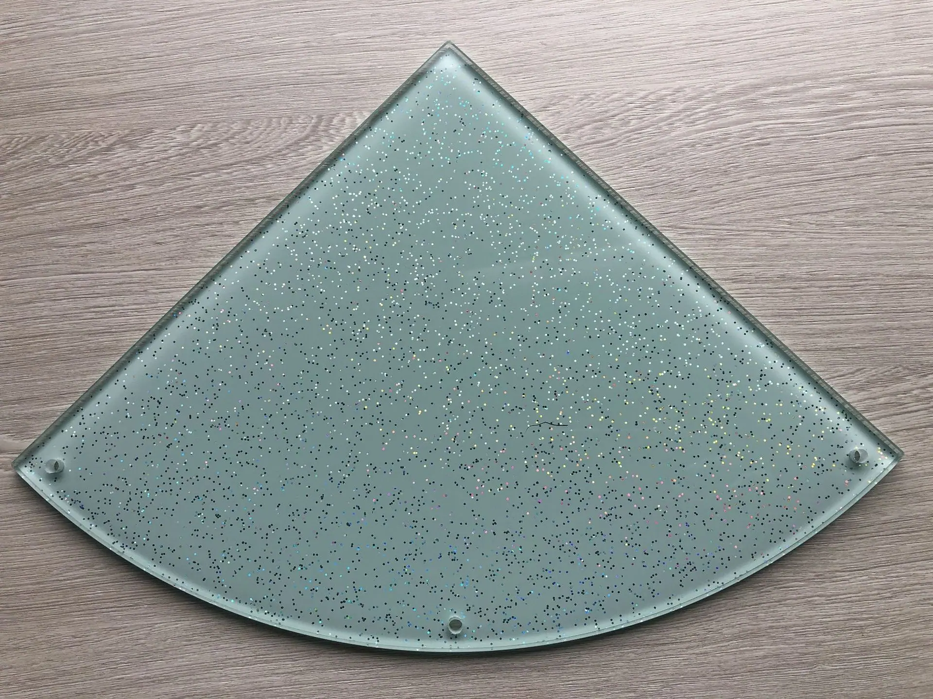 多层置架扇形玻璃.钢化.各异型钢化.蒙砂.白晶.黑晶:6元块