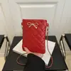 Moda Tendencia 2025 Simple Dulce Cadena Decorada con Lazo Bolso Pequeño Cuadrado para Hombro Cruzado Bajo el Brazo para Teléfono Móvil para Mujer