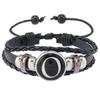 Joia Quente Transfronteiriça 26 Letras Inglesas Pulseira de Couro Moda Europeia e Americana Artesanal com Contas Pulseira Punk Multicamadas