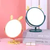 Espejo de Mesa con Orejas de Gato para Dormitorio de Niñas, Espejo Giratorio de Princesa de Alta Definición, Espejo de Belleza