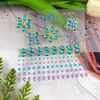Adesivos faciais de strass estilo europeu e americano, adesivos faciais florais degradê personalizados, decoração DIY de papel strass para festas e apresentações de palco