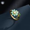 Anillo giratorio de flores con apertura de celebridad de Internet, anillo ligero de lujo ajustable para dieta, nuevo anillo de moda exquisito