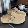 Sapatos Birkenstock Meia-Pantufa Slip-On Coleção Primavera 2026 Novas Pantufas Fechadas com Solado Grosso para Mulheres Uso Externo Sapatos Birkenstock Sapatos Femininos