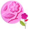Molde de Silicona Popular de Amazon con Forma de Flor de Durazno y Hoja de Ciruelo para Fondant, Molde para Decoración de Pastel de Chocolate