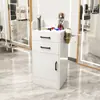 Gabinete de Herramientas para Salón de Belleza Mesa Espejo para Salón de Peluquería Gabinete con Cajones Gabinete de Almacenamiento de Madera para Cortar el Cabello Gabinete de Trabajo para Barbería