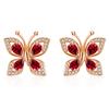 Brincos Borboleta Dançantes de Diamante Completo Moda Elegante Safira Azul Natural Imitação Zircônia Brincos Borboleta