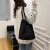 Bolsa de ombro retrô estilo coreano, desenho animado, urso, estilo japonês, estilo mori, bolsa de lona portátil para estudantes retrô