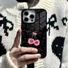 Fundo preto feminino com pequenas flores de cerejeira, capa de celular fosca e amiga da pele, atacado, capa rígida para iPhone 16/17/18 Promax