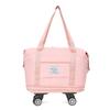 Bolsa de Viaje Gran Capacidad Rueda Universal Desmontable Mochila de Almacenamiento Bolsa de Lona Portátil Bolsa de Almacenamiento Expansible Multicapa
