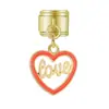 Colar com Pingente Pulseira Vermelha Transfronteiriça DIY Estilo Italiano Módulo Coração de Cereja Colar Anel Pulseira Charme