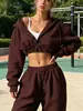 Otoño Invierno 2026 Nuevo Conjunto Deportivo Casual con Sudadera de Manga Larga para Mujer de Comercio Exterior Europeo y Americano Conjunto de Dos Piezas