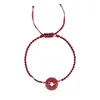 Pulsera de Cuerda Roja Tejida a Mano con Hebilla Ping An de Cinabrio Marca Fu Estilo Étnico Pulsera Roja de Cuerda para el Año de la Vida Pulsera Regalo para Estudiantes
