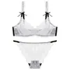 9169 Sutiã de menina europeia e americana lingerie feminina sexy sem bojo renda francesa transparente ultrafina conjunto de sutiã grande