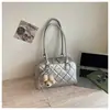 El Bolso de Hombro Nuevo de Moda de Este Año, Bolso Boston Acolchado Tipo Baguette, Bolso de Hombro Tipo Bowling de Gran Capacidad para Mujer, Bolso de Mujer