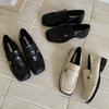 Zapatos de Mujer Versátiles de Estilo Británico con Rosa Personalizada Listos para Usar, Suela Suave, Diseño de Nicho, Punta Cuadrada, Tacón Grueso, Dos Formas de Usar, Slip-On